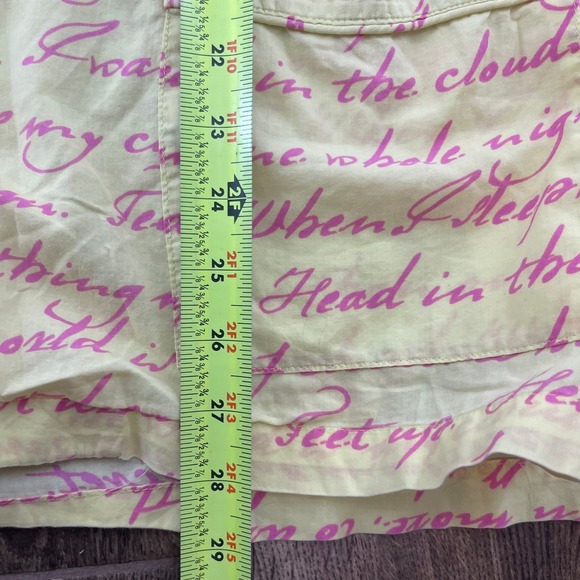 Victoria's Secret Pajama Top Womens L Yellow Pink Script Sleep Cozy Soft Pastel - Picture 8 of 9